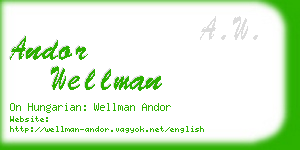andor wellman business card